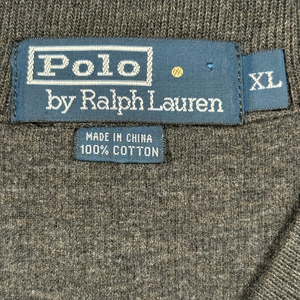 Vintage Y2K Polo Ralph Lauren Sweatshirt Jacket Mens XL Gray Full Zip Bomber - Picture 4 of 8
